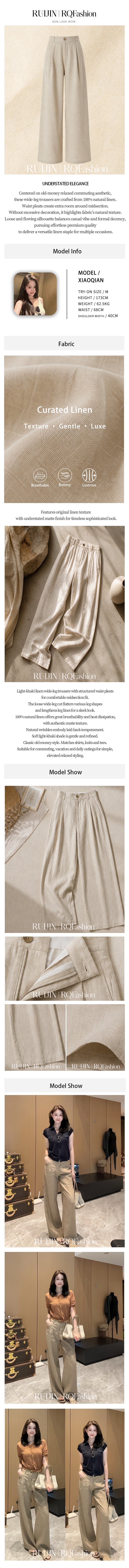 High-Waist Wide-Leg Pants with Fluid Drape – look