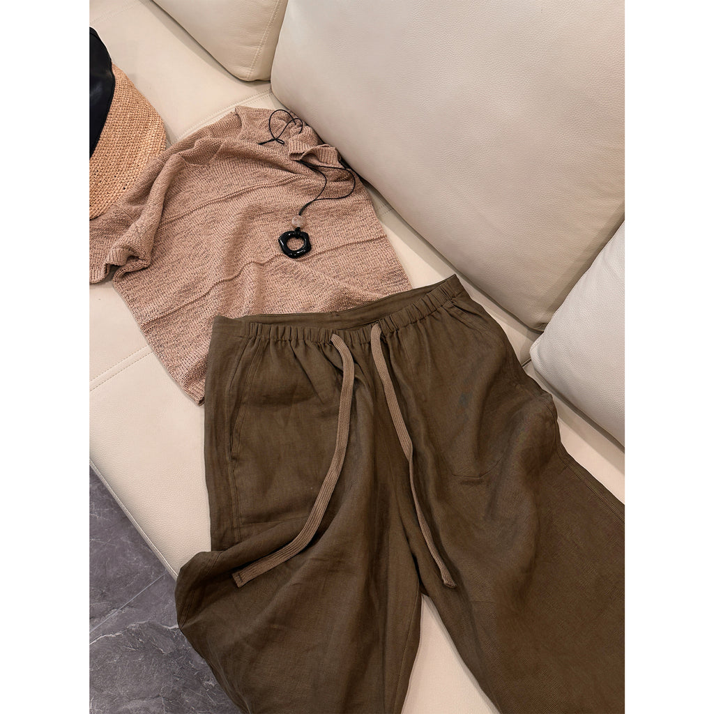 Effortless Straight-Leg Pants with Elastic Waist