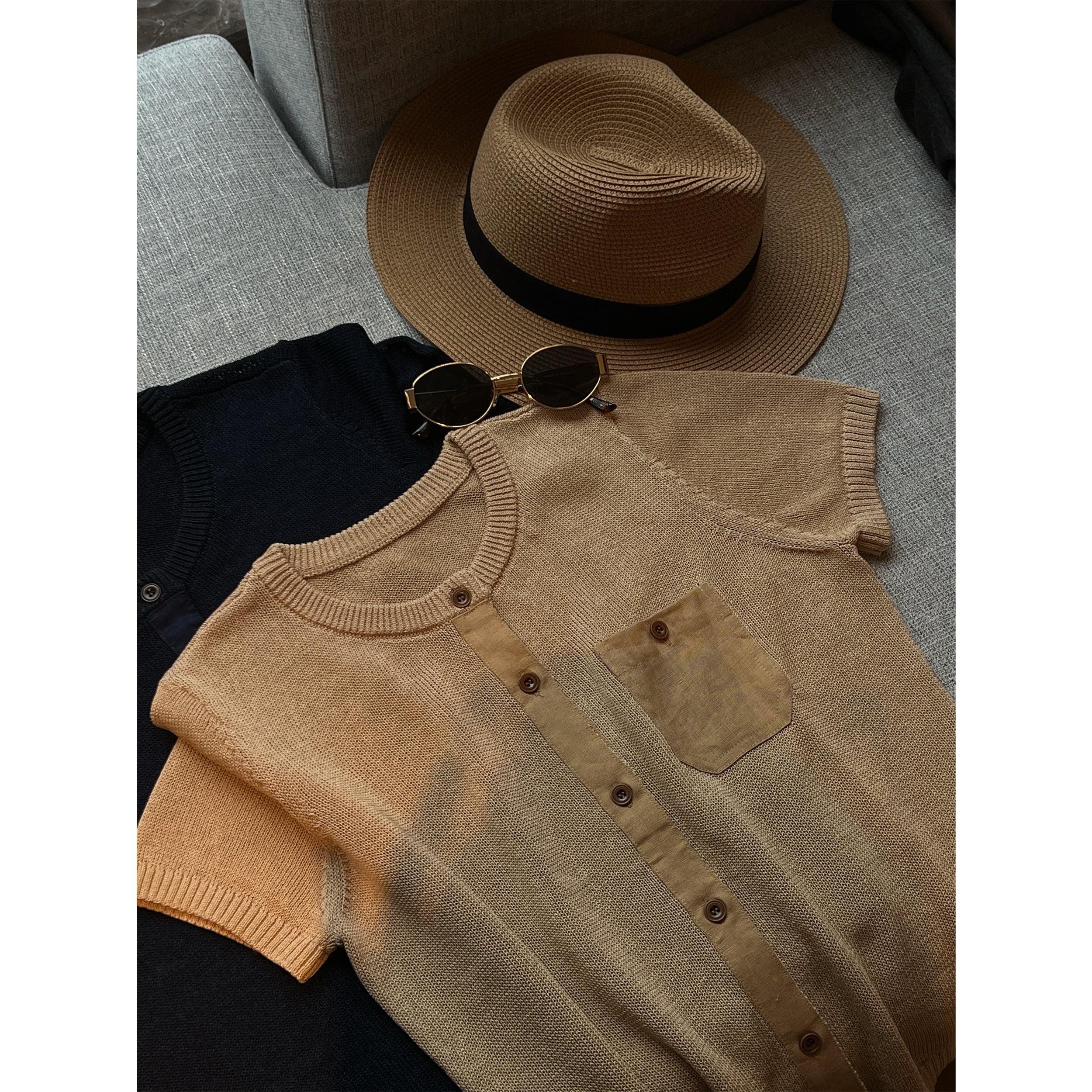 Crew Neck Knit Cardigan | Button‑Down Old‑Money Versatile Top | RUIJIN by RQFashion