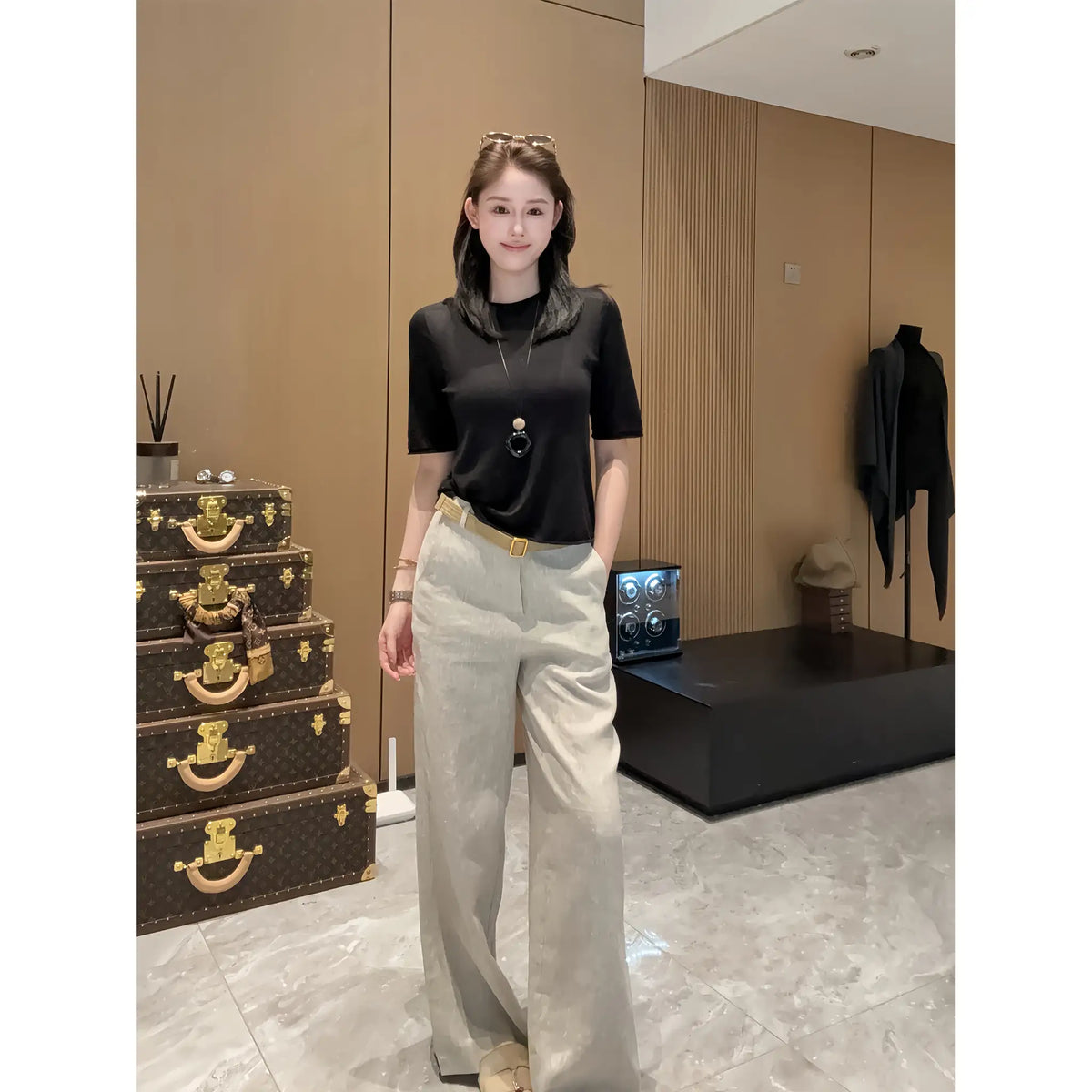 Soft-Hand Knit Short-Sleeve Top for Everyday Ease