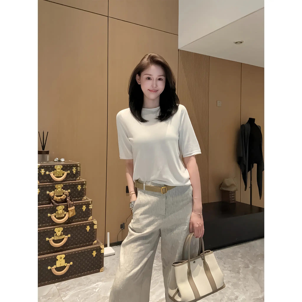 Soft-Hand Knit Short-Sleeve Top for Everyday Ease