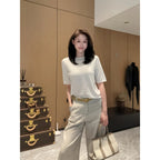 Soft-Hand Knit Short-Sleeve Top for Everyday Ease