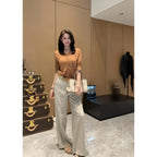 High-Waist Straight-Leg Pants, Relaxed Proportion
