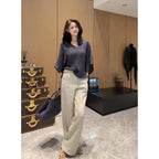 High-Waist Straight-Leg Pants, Relaxed Proportion