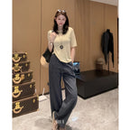 Relaxed Wide-Leg Striped Pants with French Ease