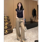 High-Waist Wide-Leg Pants with Fluid Drape