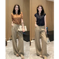 High-Waist Wide-Leg Pants with Fluid Drape