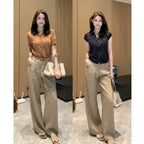 High-Waist Wide-Leg Pants with Fluid Drape