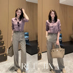 Italian-Tailored High-Waist Straight-Leg Trousers