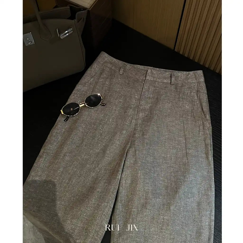 Italian-Tailored High-Waist Straight-Leg Trousers
