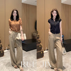 High-Waist Wide-Leg Pants with Fluid Drape