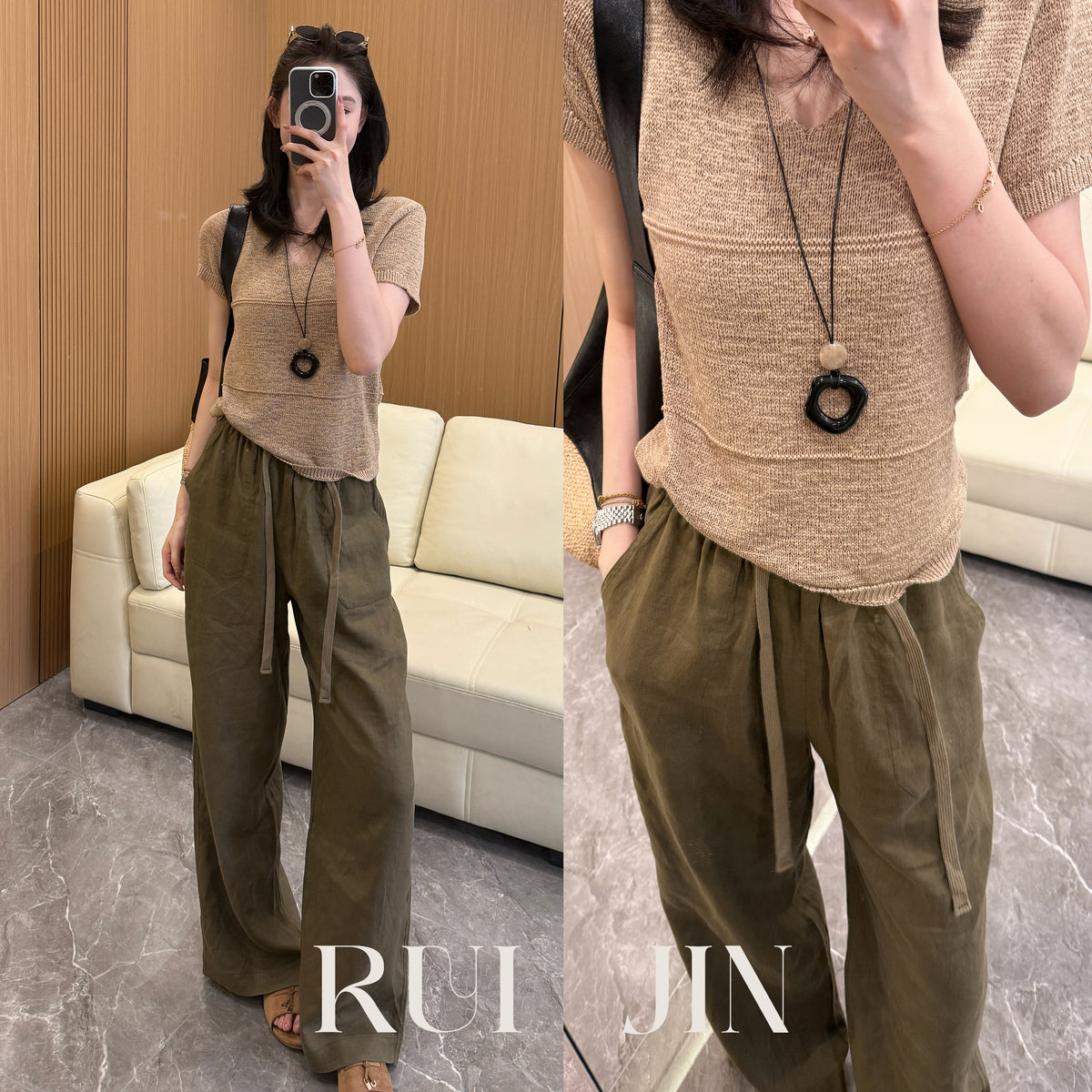 Effortless Straight-Leg Pants with Elastic Waist