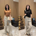 High-Waist Straight-Leg Pants, Relaxed Proportion